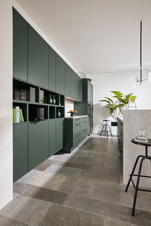 nolte-kuechen_framesoftlack_blackgreen_kchenzeile